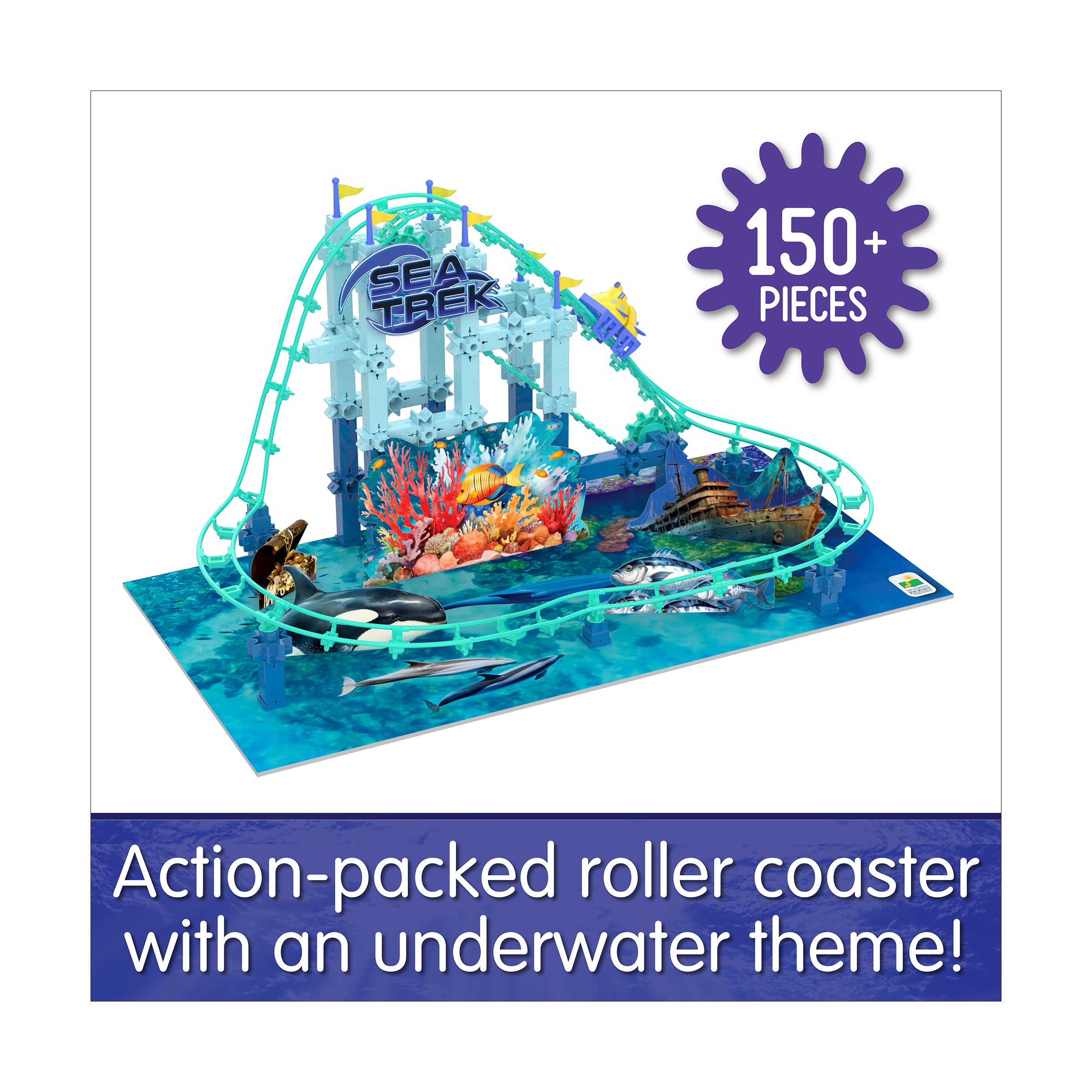 Techno Trax Sea Trek Roller Coaster Building Kit - 150+ Pieces - Image 4