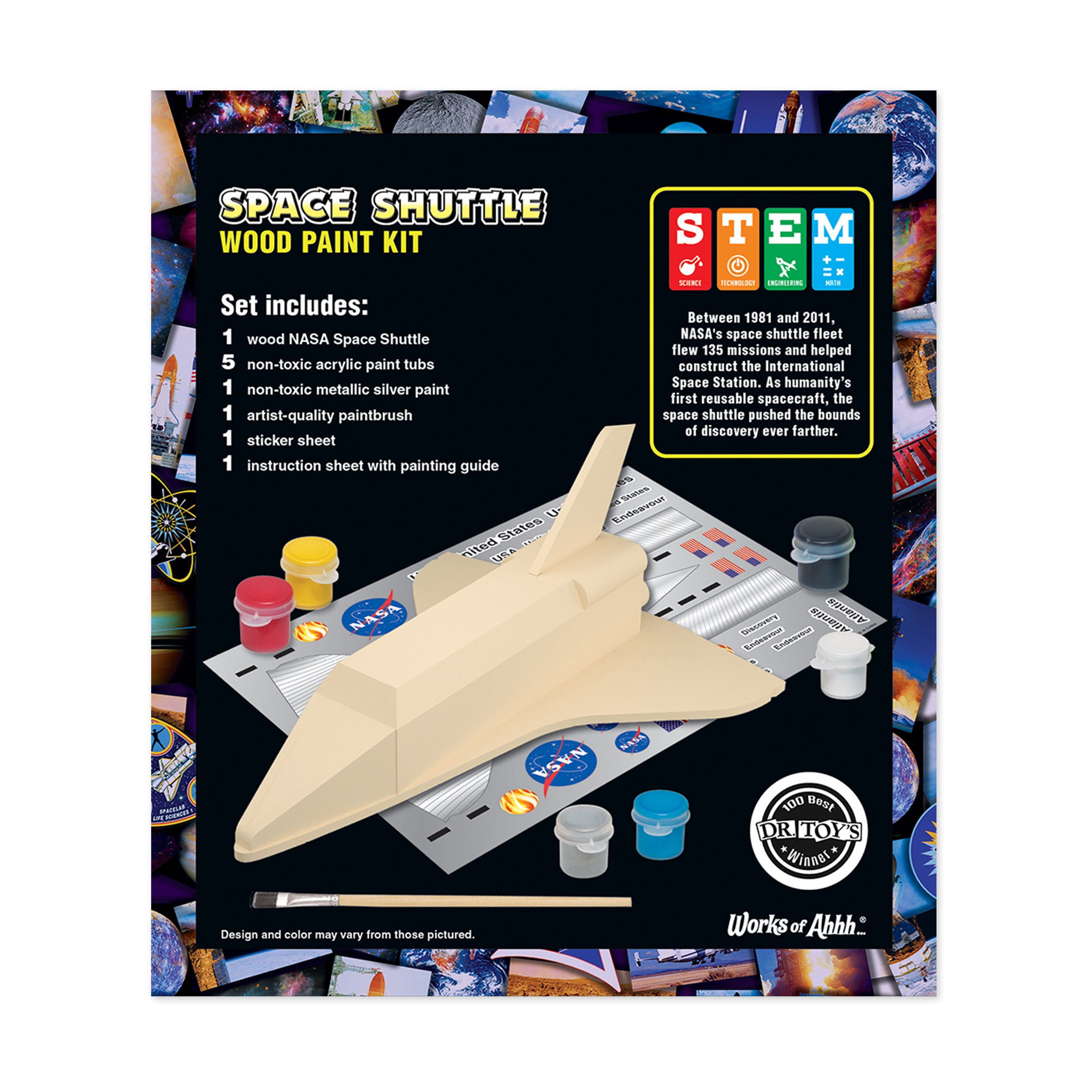 Works of Ahhh... NASA Space Shuttle Discovery Wood Paint Kit - Image 2