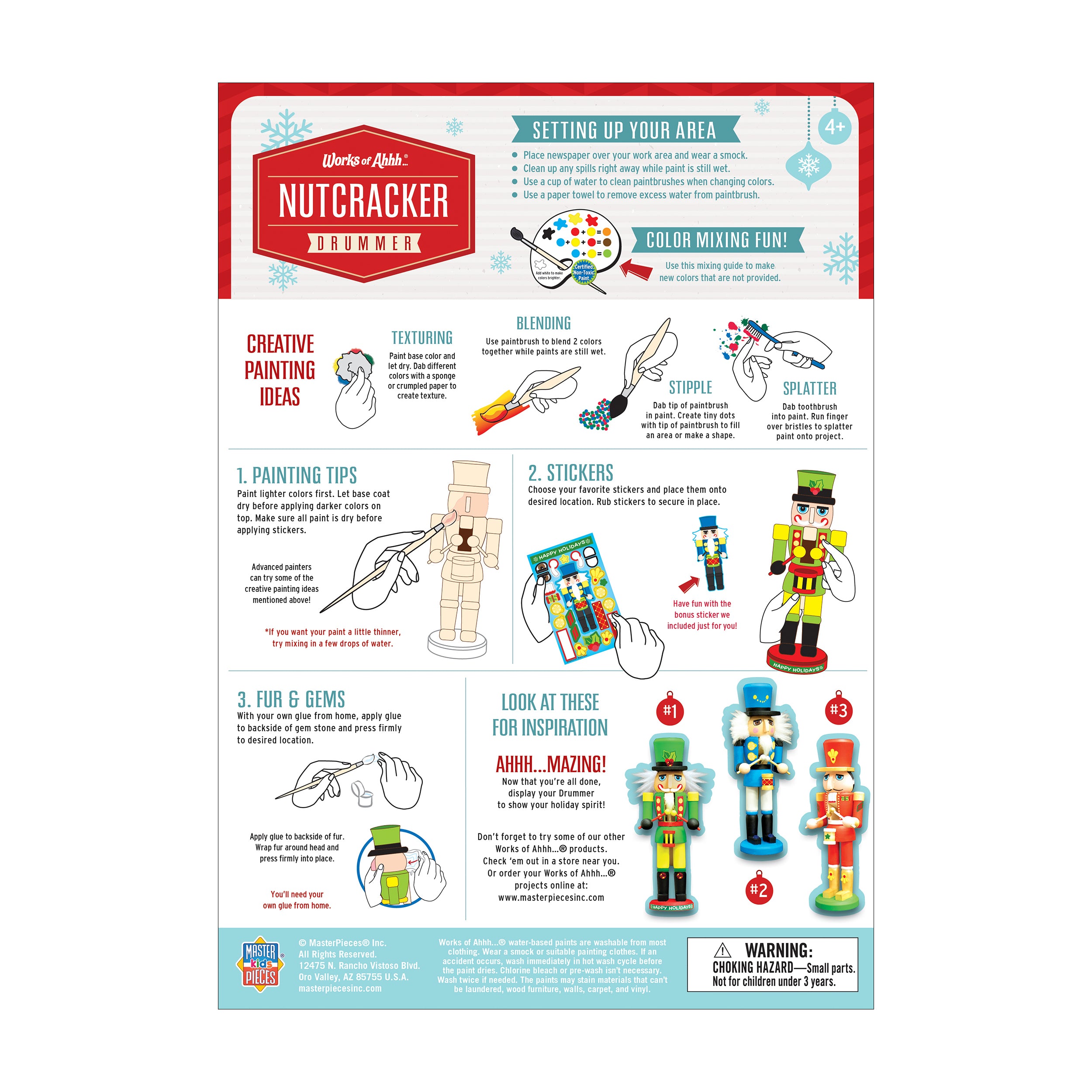 Works of Ahhh Nutcracker Drummer Wood Paint Kit - Craft Set - Image 4