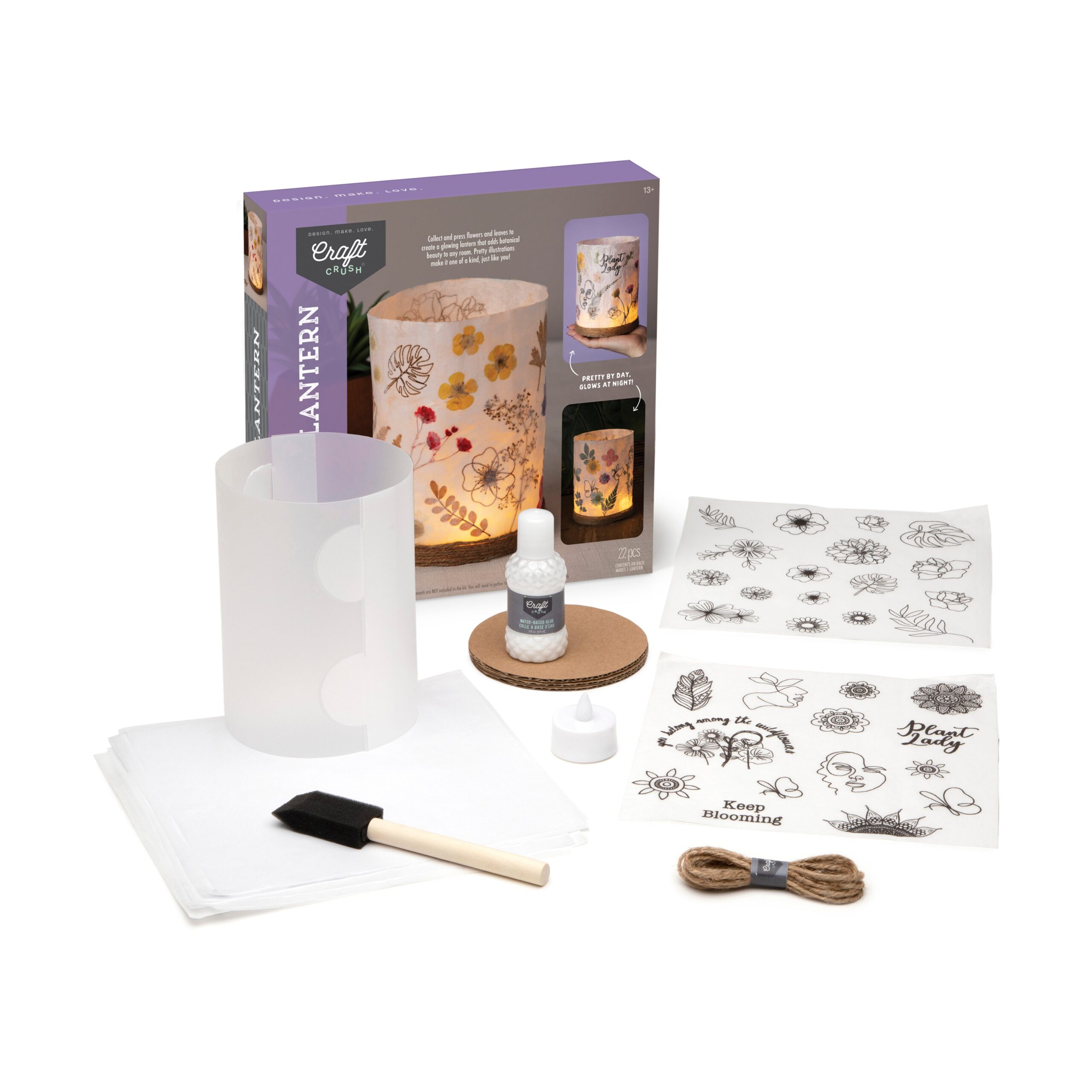 Craft Crush Nature-Inspired DIY Lantern Kit - Create Your Own Floral Masterpiece - Image 2