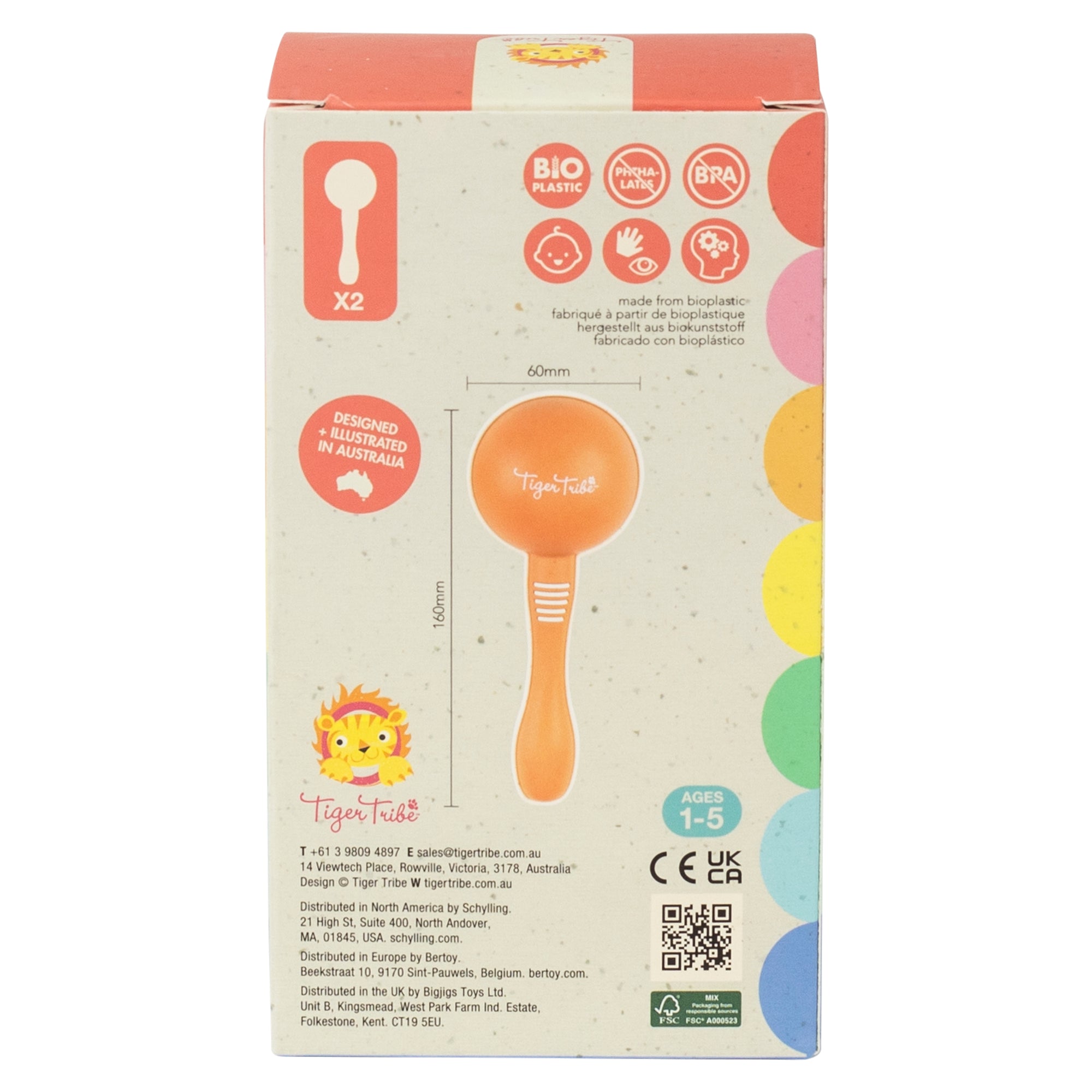 Tiger Eco-Friendly Toddler Maracas, 2 Piece Set - Image 5