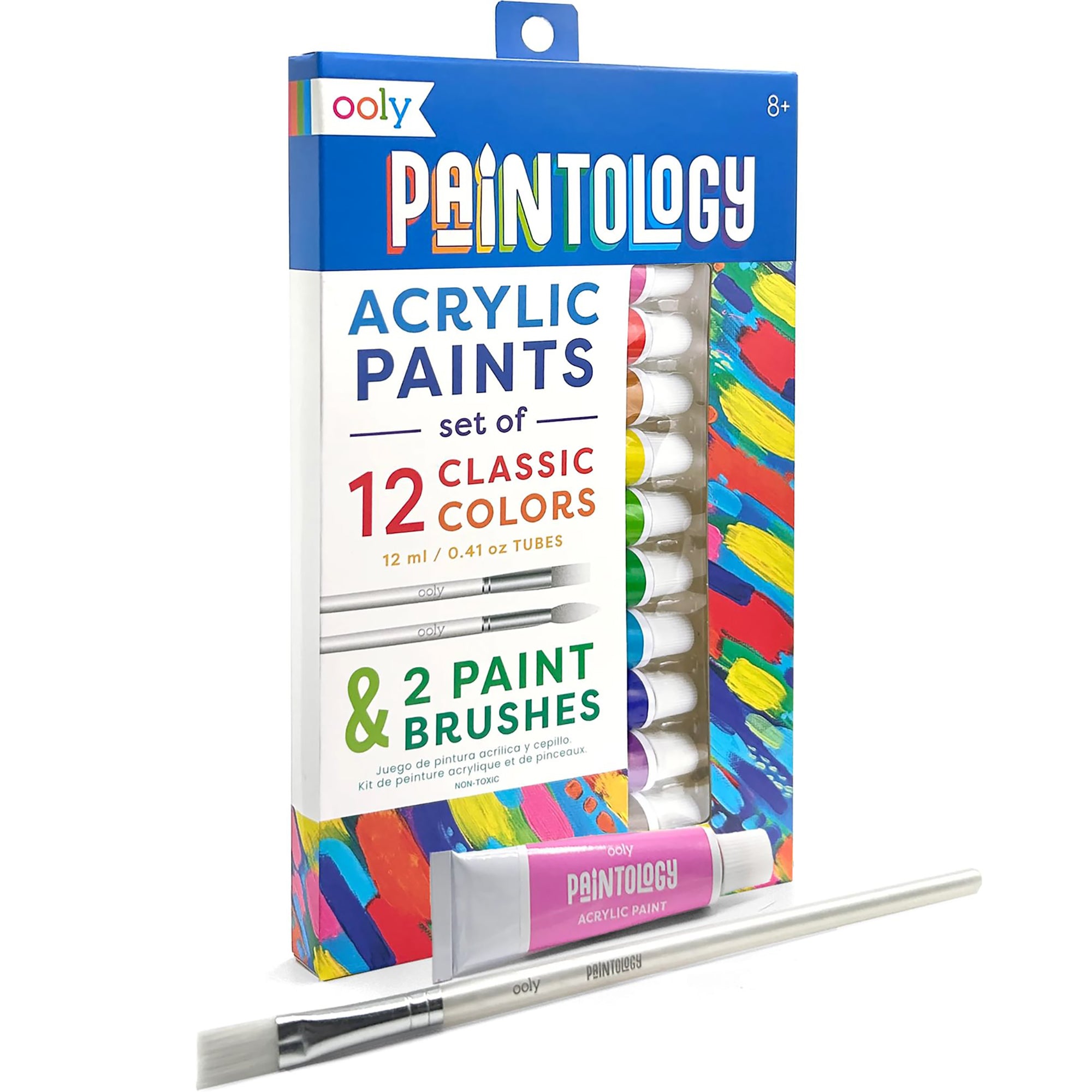 OOLY Paintology Classic Acrylic Paint Set - 12 Colors with Brushes, Ages 8+ - Image 5