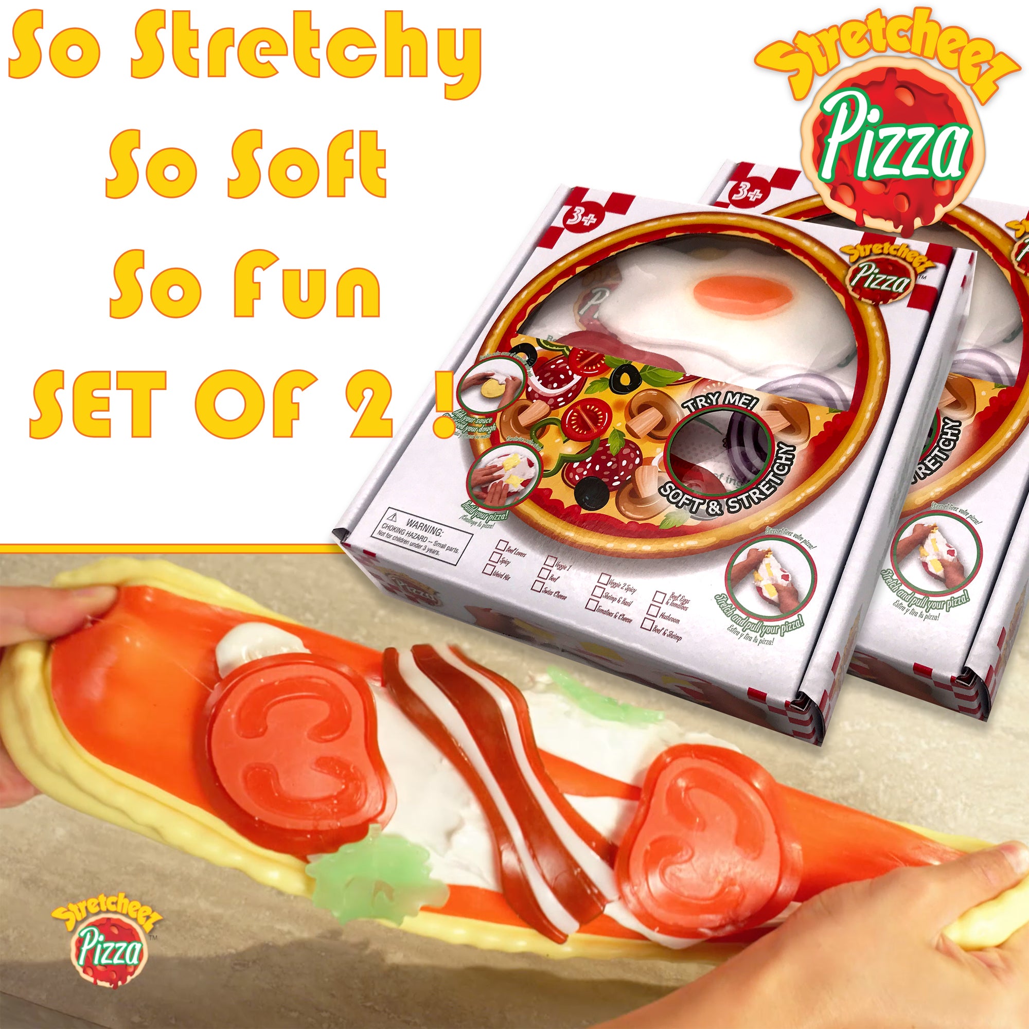 Stretcheez Pizza 2pk ?C Collectible Squishy Toy Food for Kids 3+ - Image 5