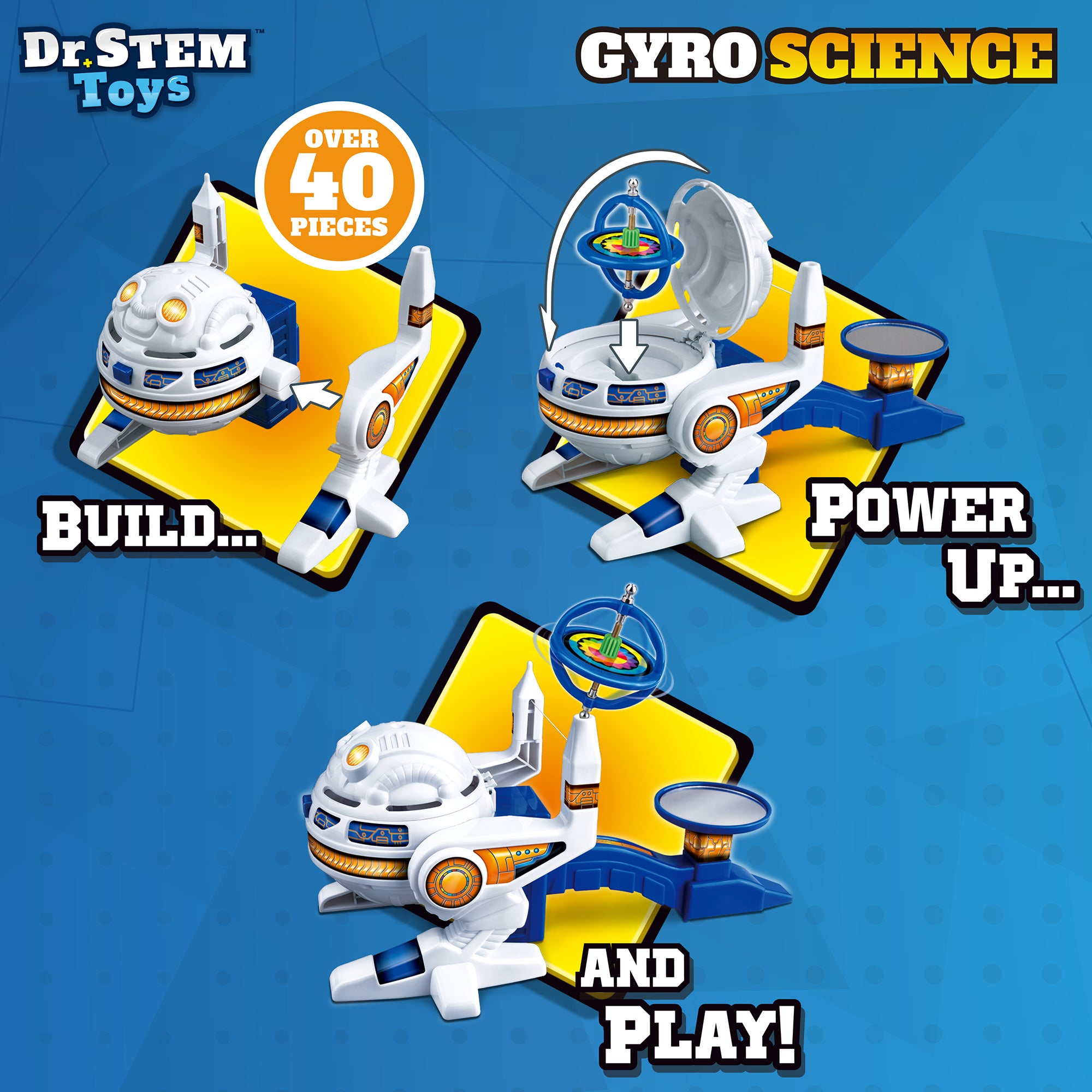 Dr. STEM Gyro Science 40-Piece Kit - Gyroscope Stunts & Auto Spin for Kids 8+ - Image 3